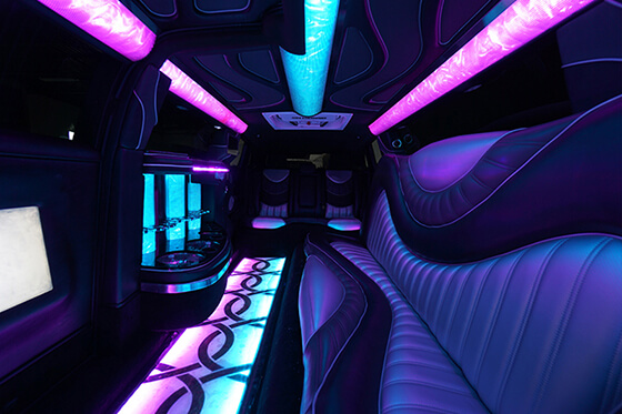 stretch limo seating
