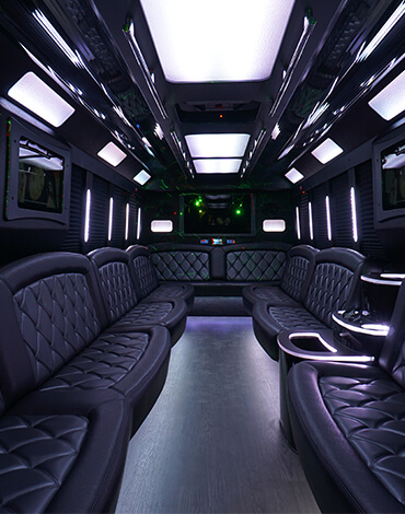 elegant limo bus interior